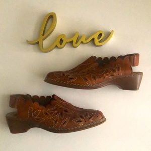 Rieker Tan Topstitched Leather Lazer cut Shootie